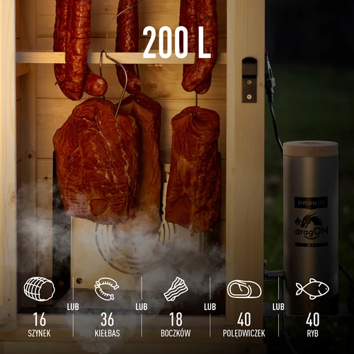 Wi-Fi-savustinkaappi, 200 L - dragON WOOD 100IQ sähköisellä lämmitysmoduulilla ja ohjaimella - 11