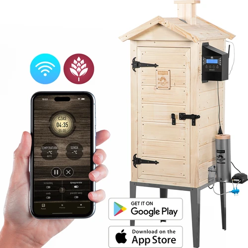 Wi-Fi-savustinkaappi, 200 L - dragON WOOD 100IQ sähköisellä lämmitysmoduulilla ja ohjaimella
