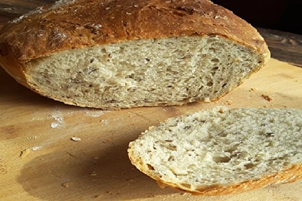 Vehnäleipä hiivalla ja pellavansiemenillä